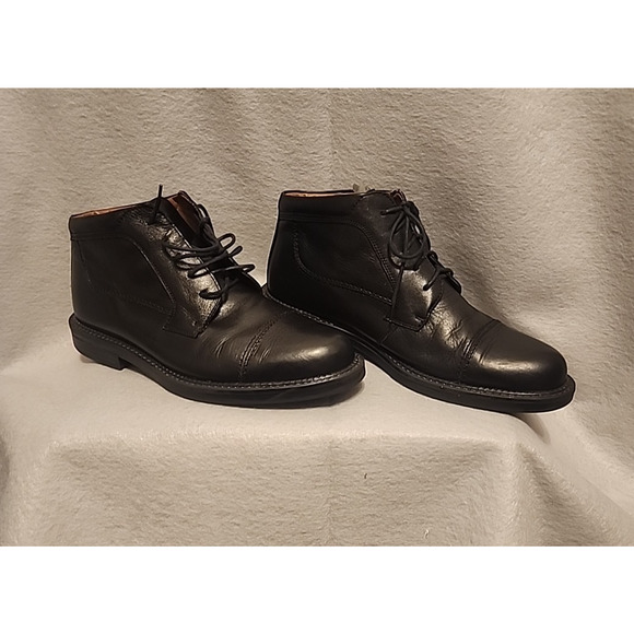VENTURINI MEN\'S BLACK ITALIAN LEATHER CHUKKA BOOTS SIZE 8.5 MADE IN ITALY main image 9
